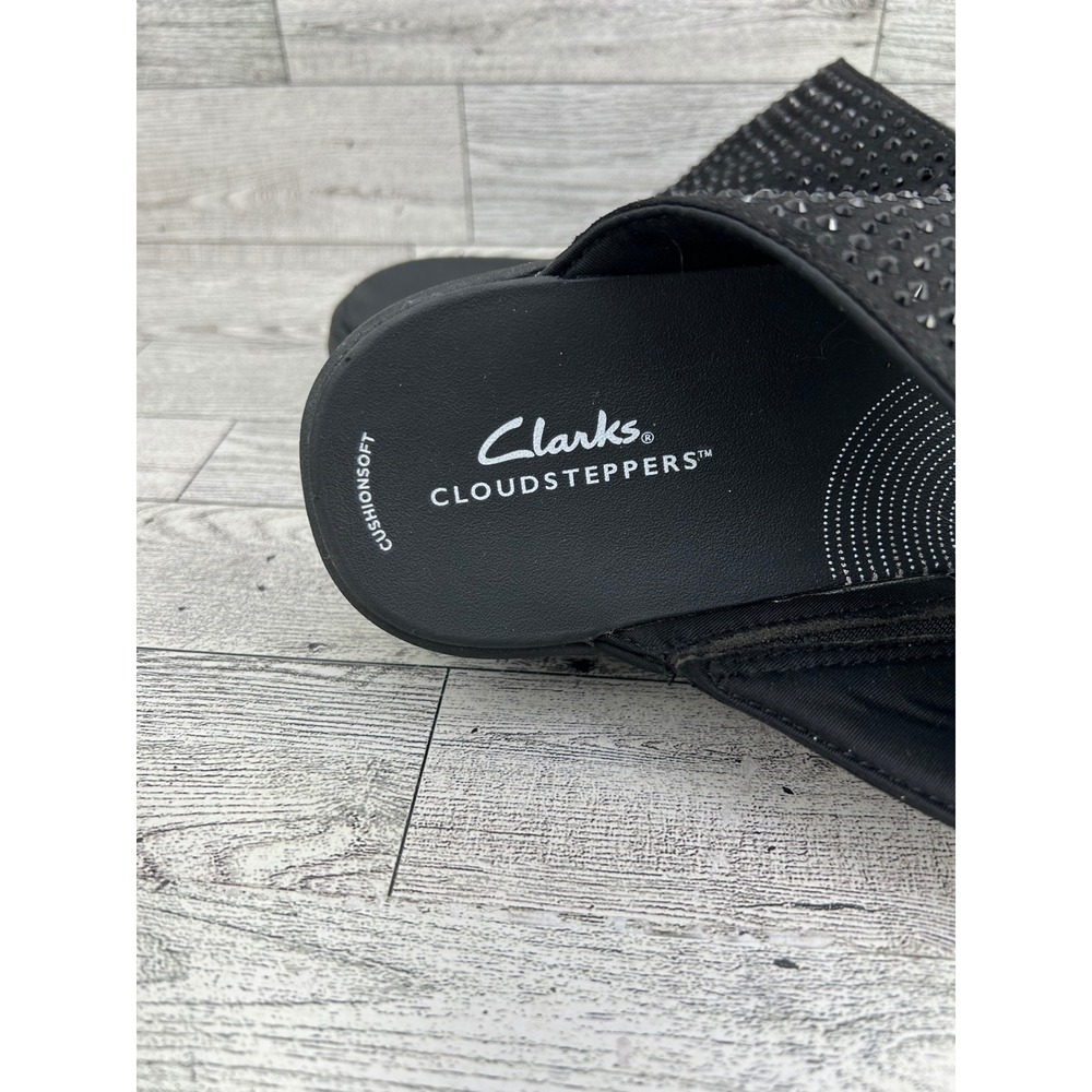 Clarks Black Embellished Thong Sandals - Picture 3 of 14